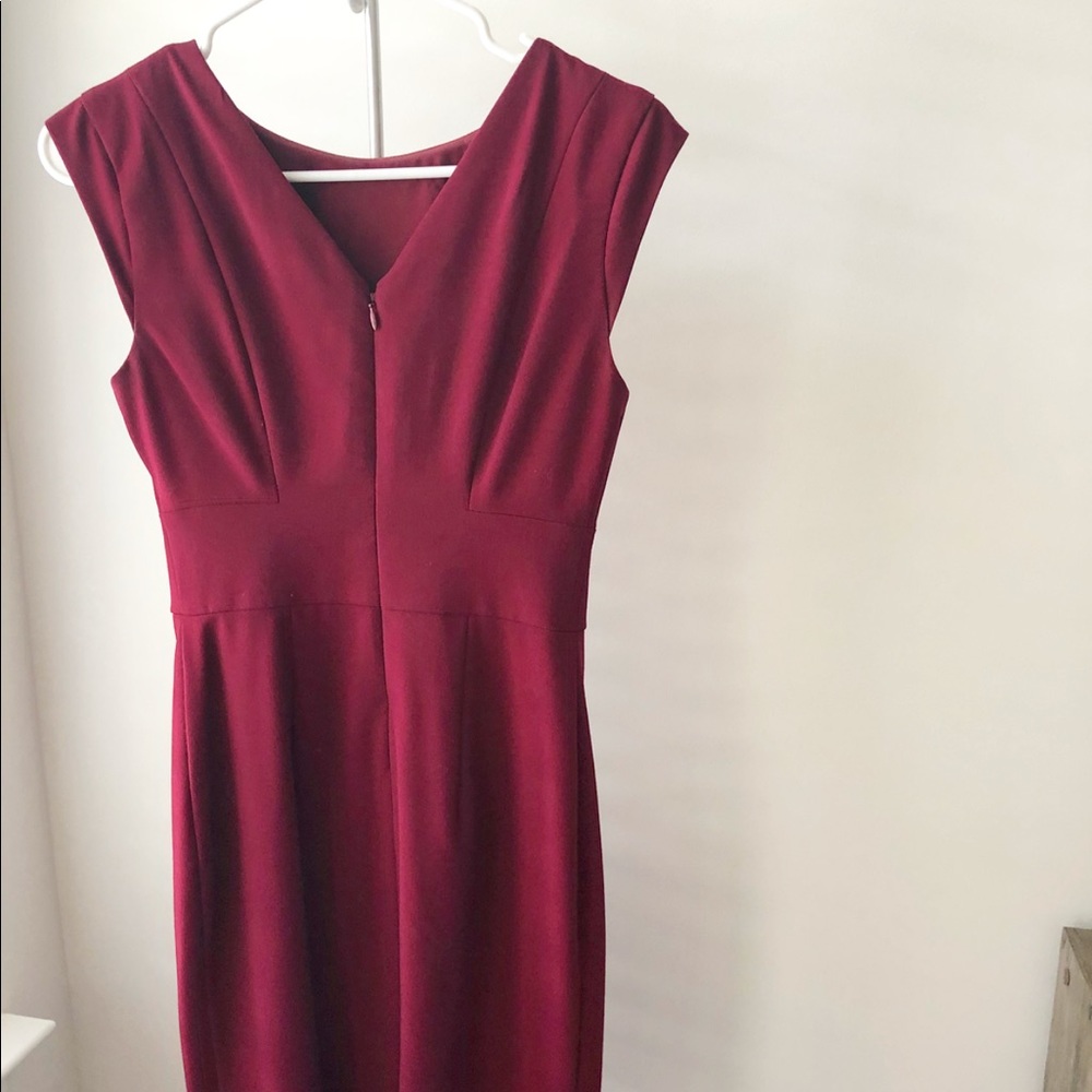 The Limited Burgundy Fitted Dress